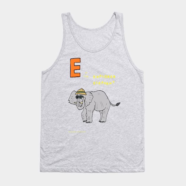 E is for explorer elephant Tank Top by JennyGreneIllustration